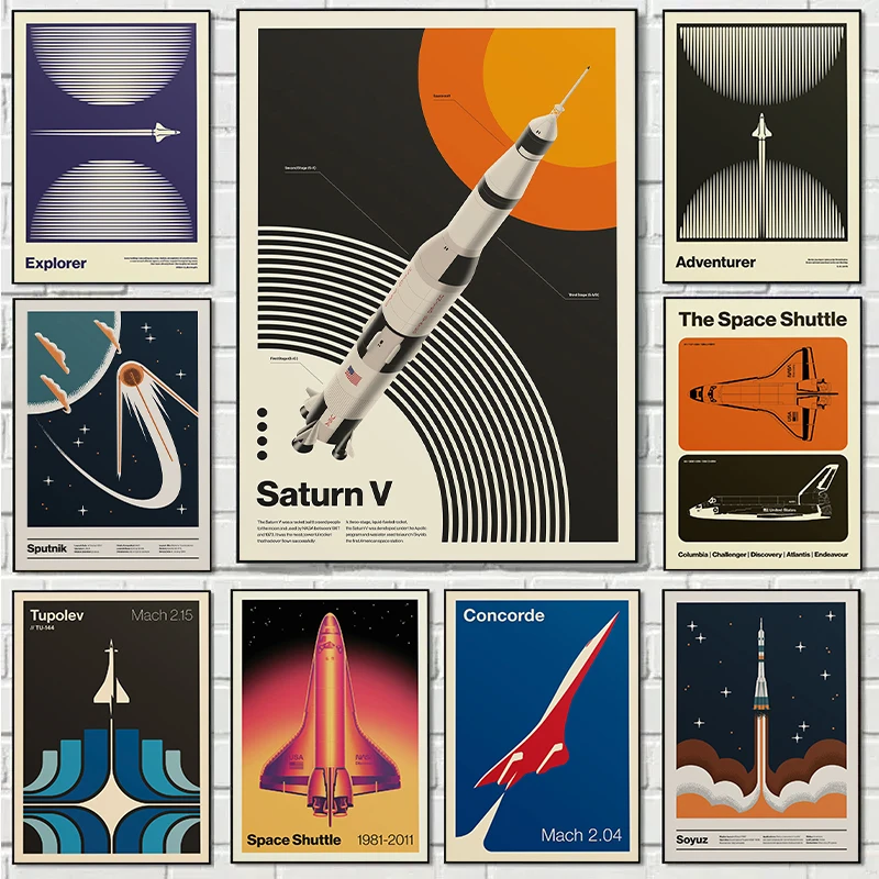 Retro astratto Space Shuttle S - Star Map Poster recensione e prezzo