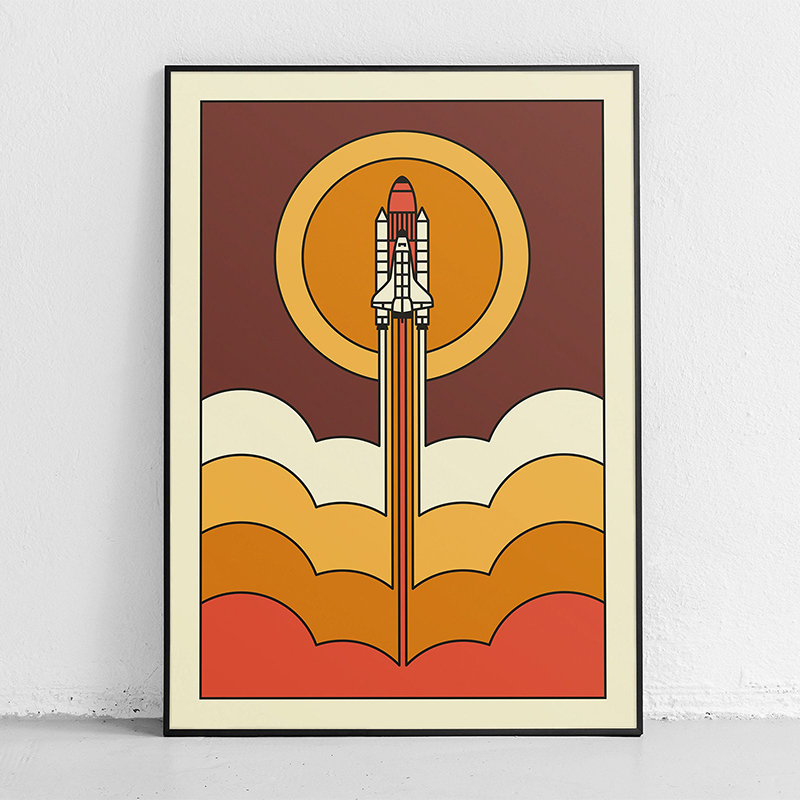 Retro astratto Space Shuttle S - Star Map Poster recensione e prezzo