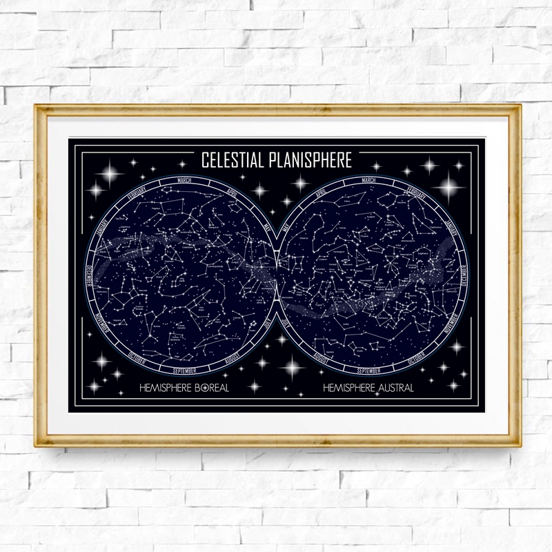 Mappa del planisfero celeste S - Star Map Poster recensione e prezzo