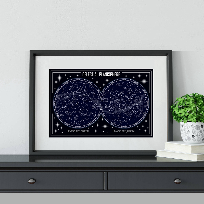 Mappa del planisfero celeste S - Star Map Poster recensione e prezzo